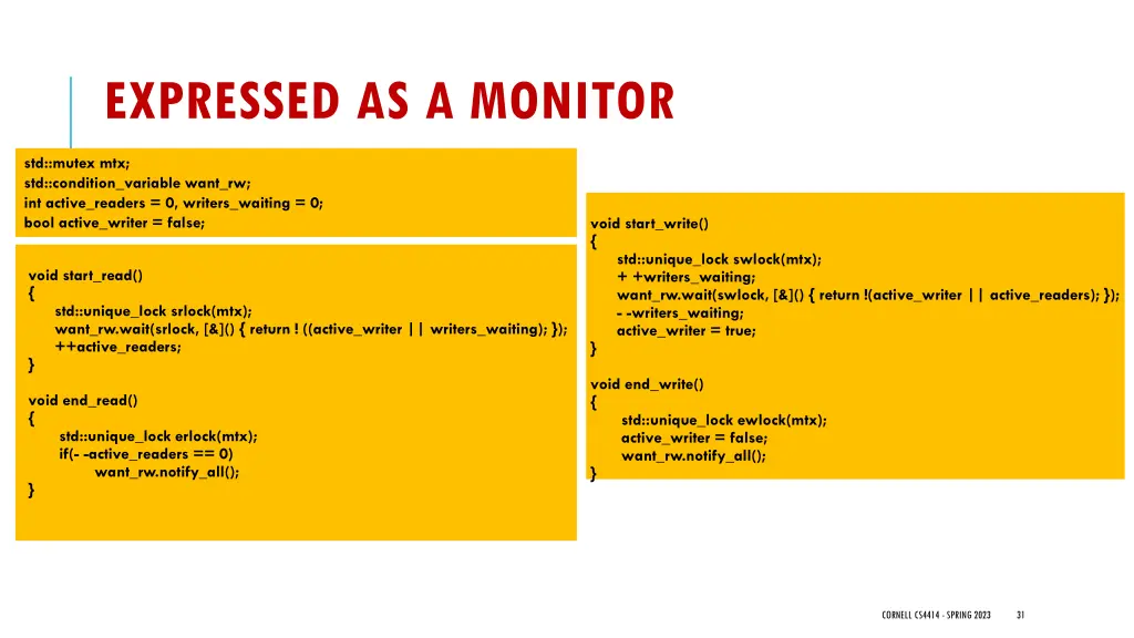 expressed as a monitor