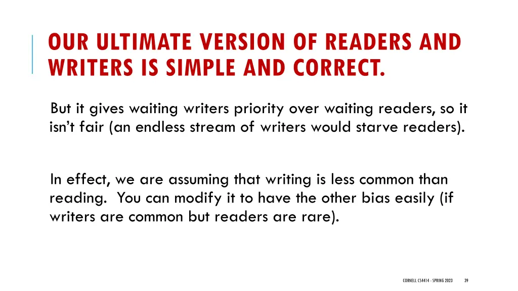 our ultimate version of readers and writers
