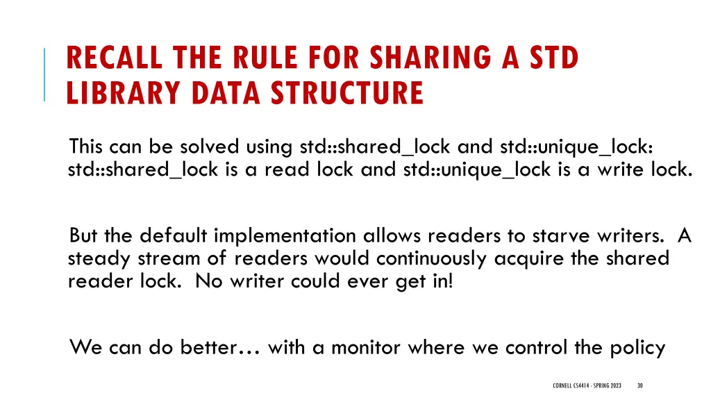 recall the rule for sharing a std library data 1