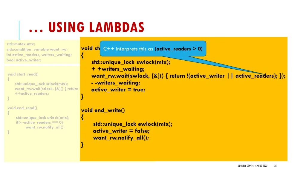 using lambdas