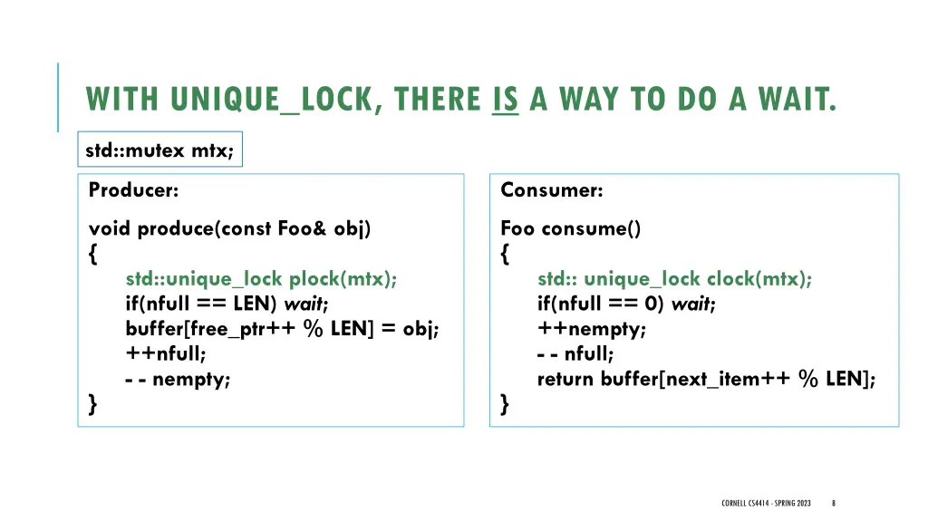 with unique lock there is a way to do a wait