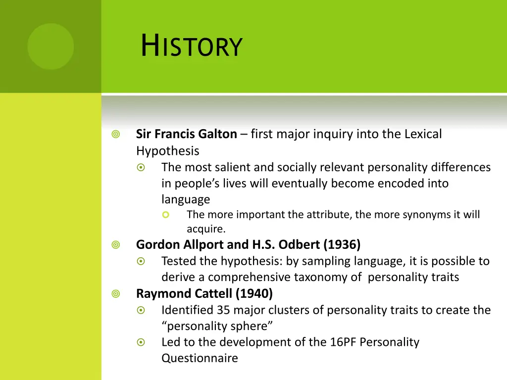 h istory
