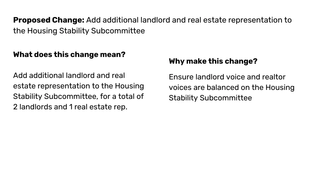 proposed change add additional landlord and real