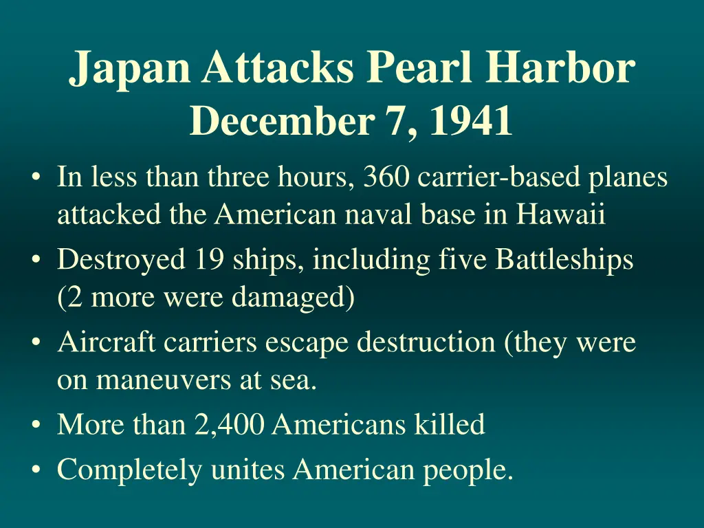 japan attacks pearl harbor december 7 1941