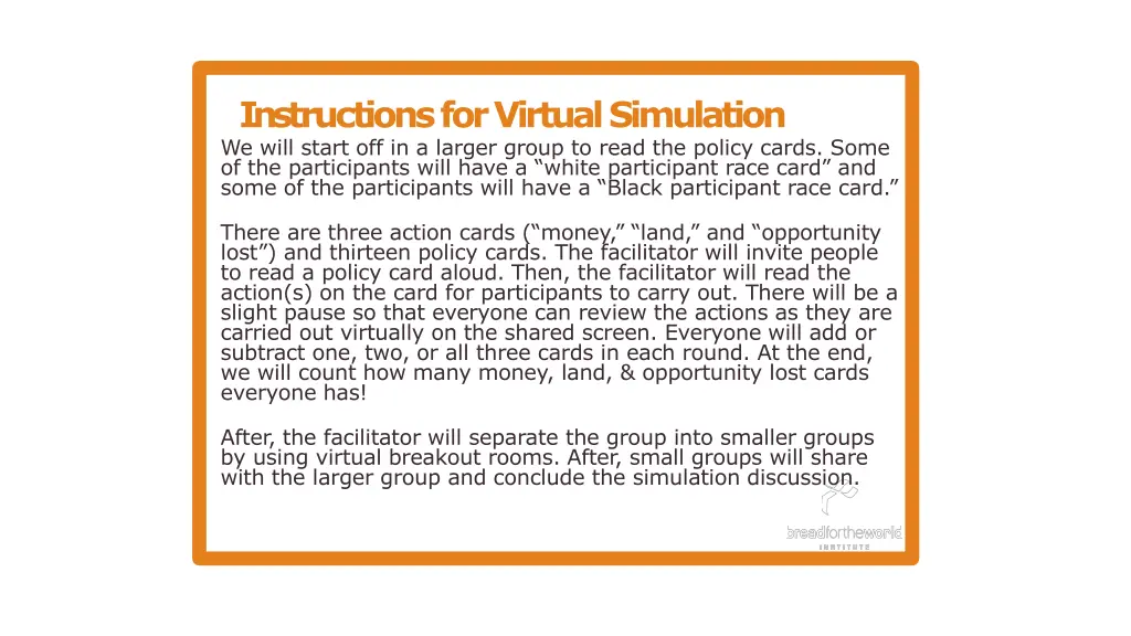 instructions for virtual simulation we will start