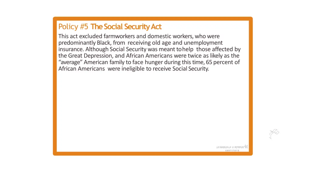 policy 5 the social security act this