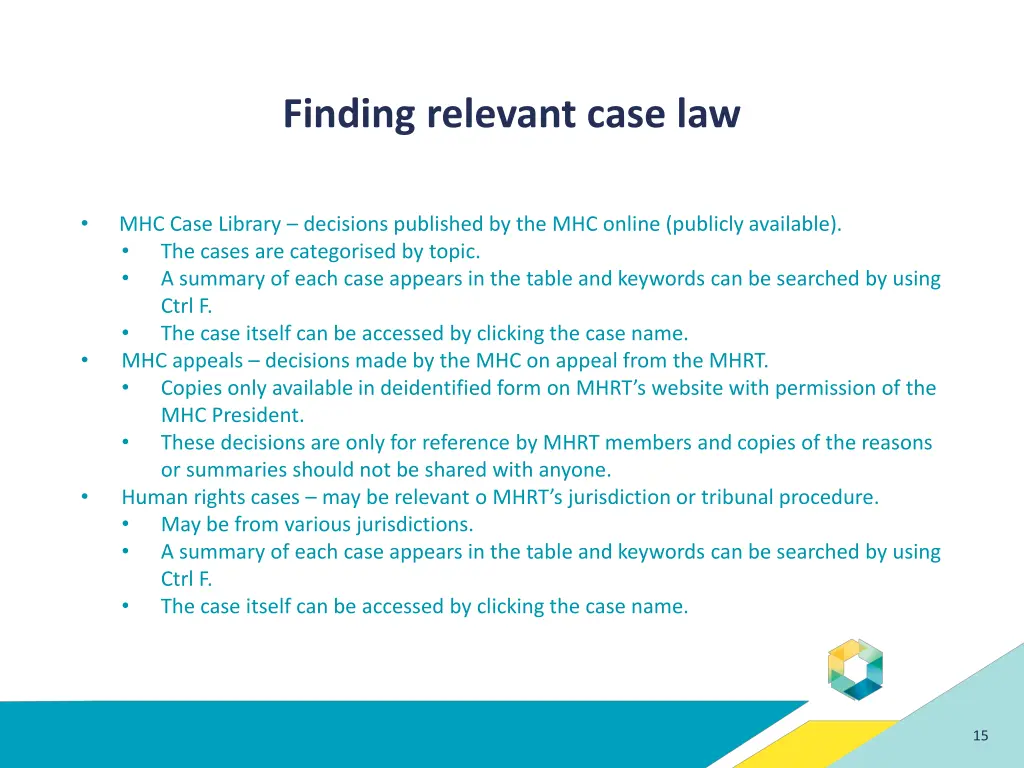 finding relevant case law