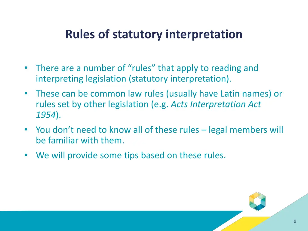 rules of statutory interpretation