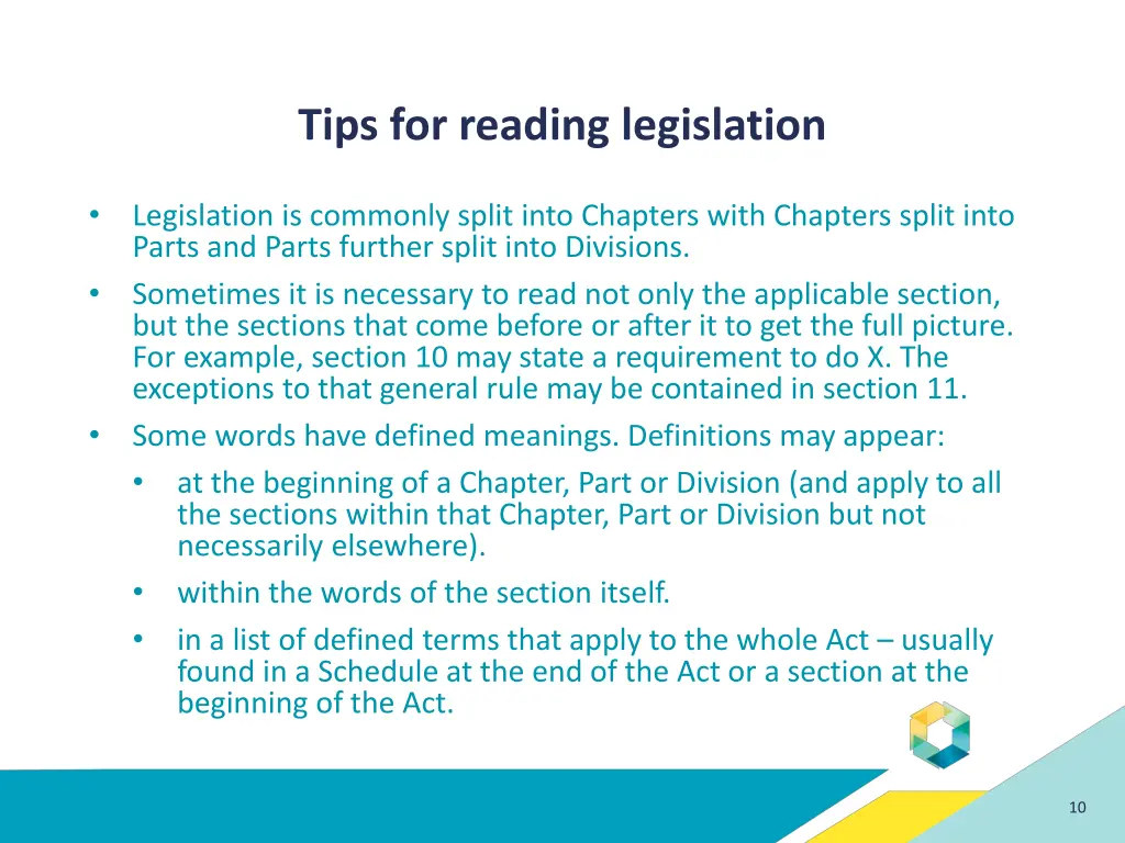 tips for reading legislation