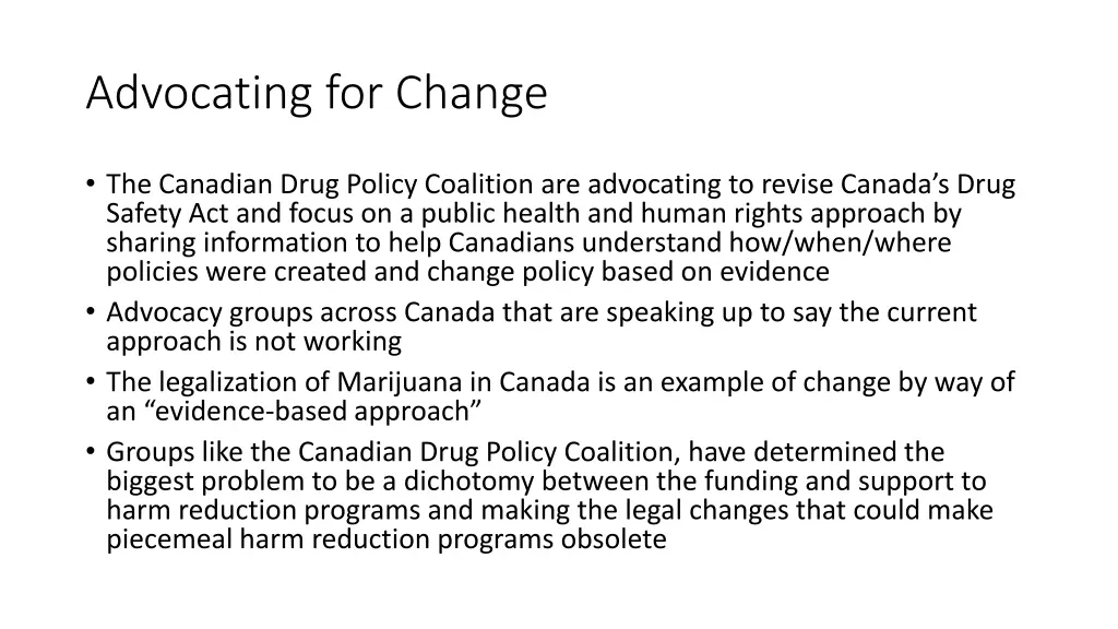 advocating for change