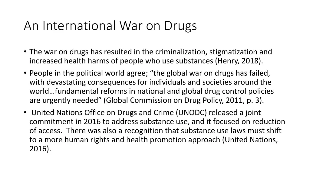 an international war on drugs
