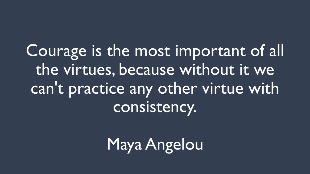courage is the most important of all the virtues