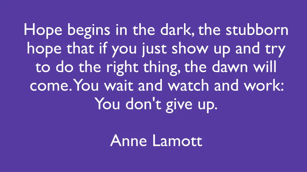 hope begins in the dark the stubborn hope that