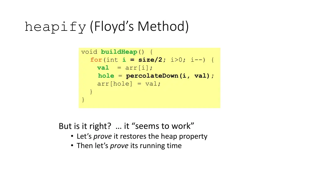 heapify floyd s method 1