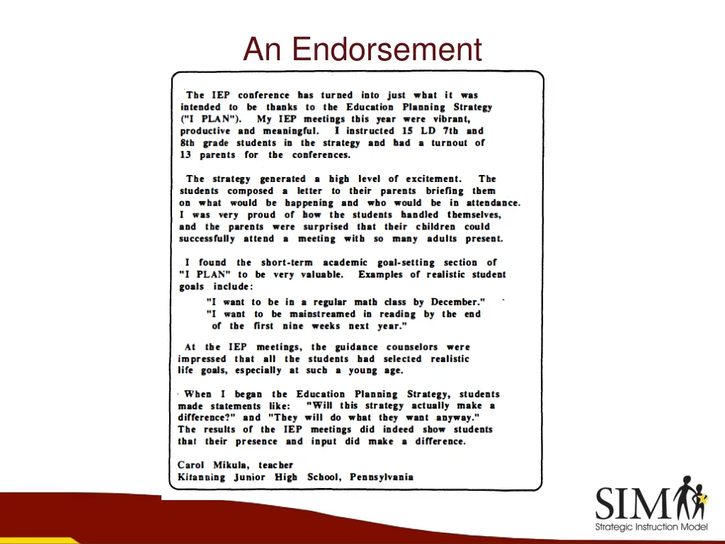 an endorsement