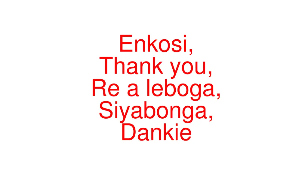 enkosi thank you re a leboga siyabonga dankie
