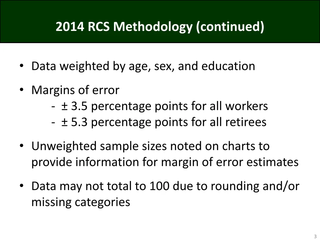 2014 rcs methodology continued