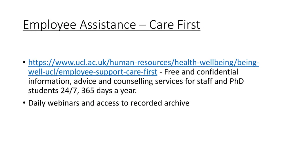employee assistance care first