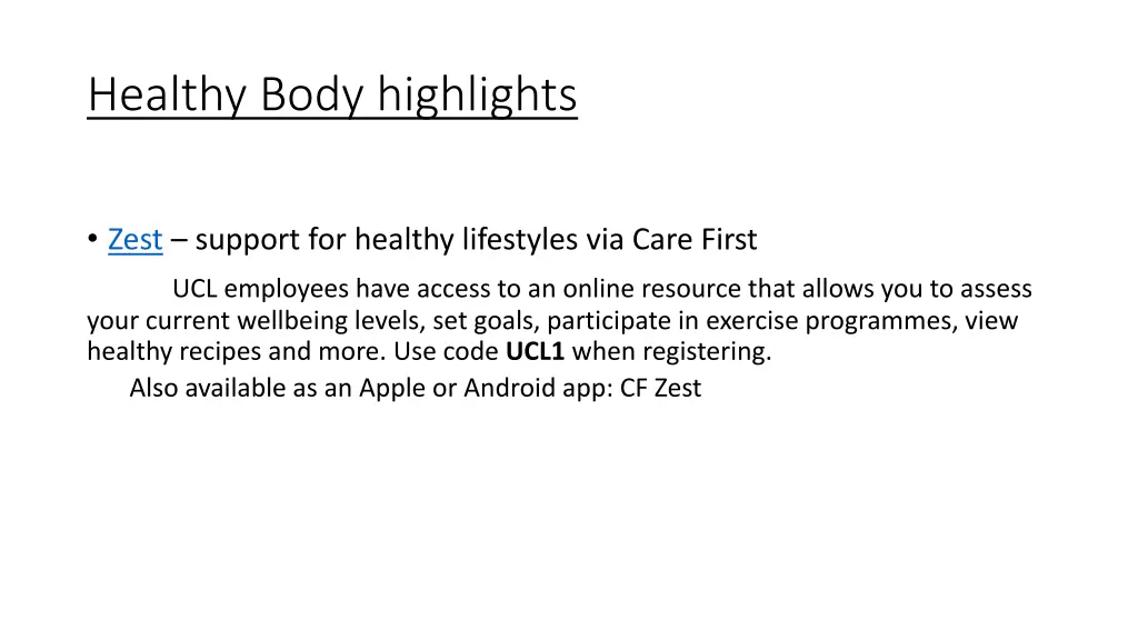 healthy body highlights