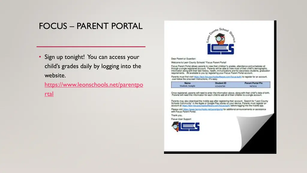 focus parent portal