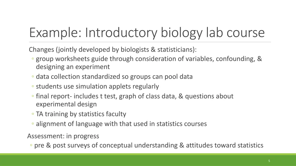 example introductory biology lab course