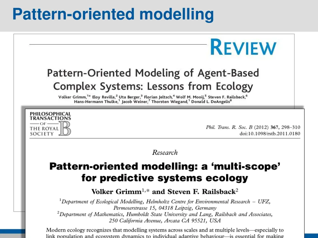 pattern oriented modelling