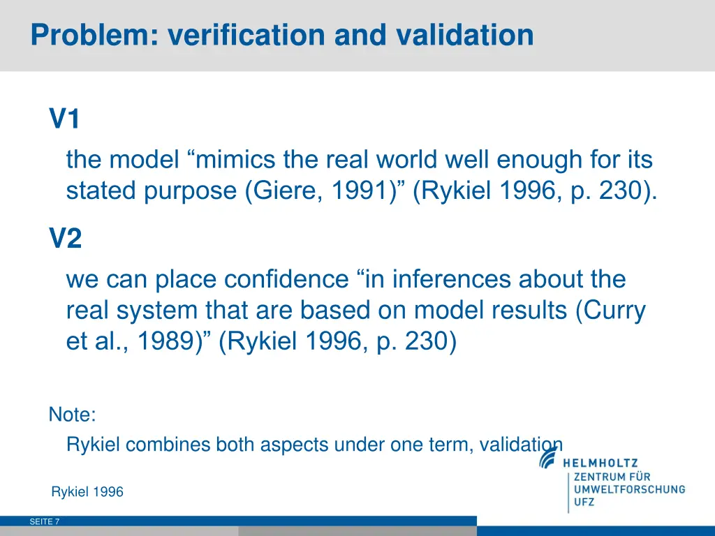 problem verification and validation