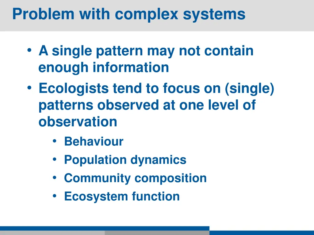 problem with complex systems