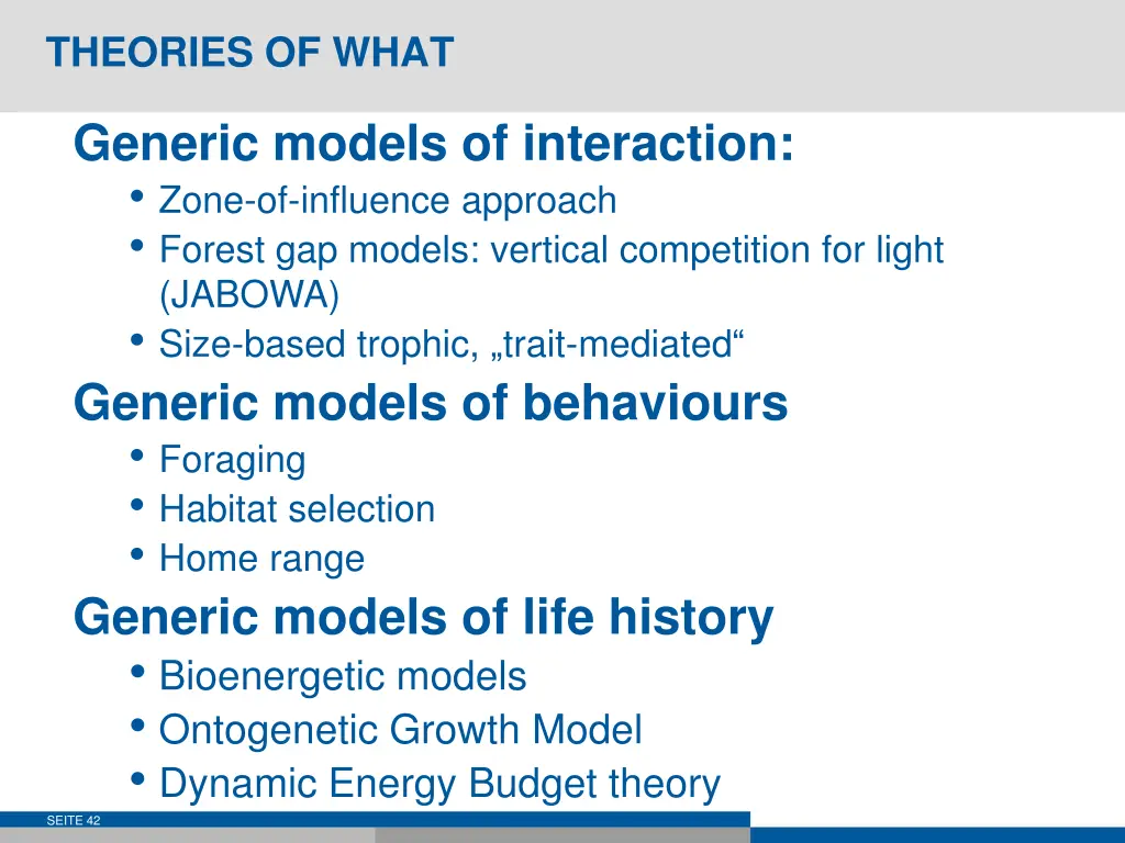 theories of what