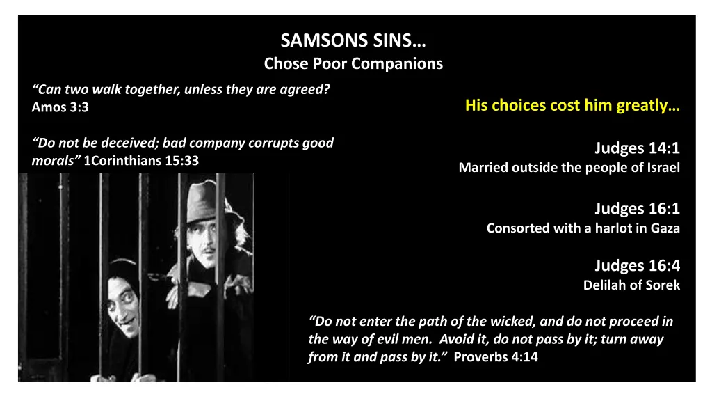samsons sins chose poor companions