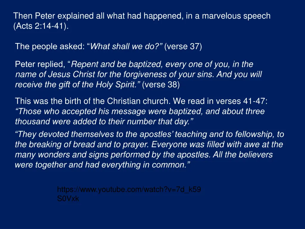 then peter explained all what had happened