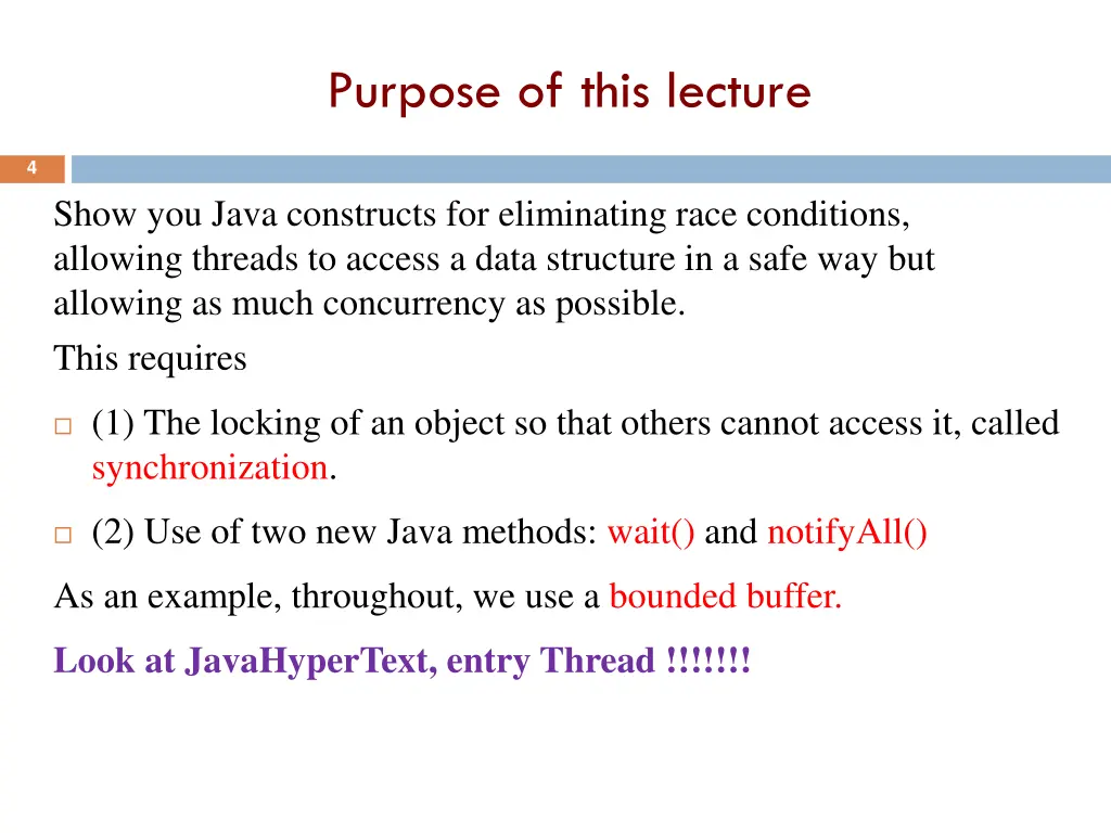 purpose of this lecture