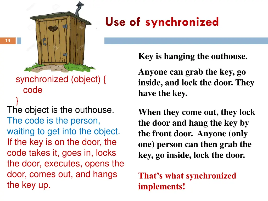 use of synchronized