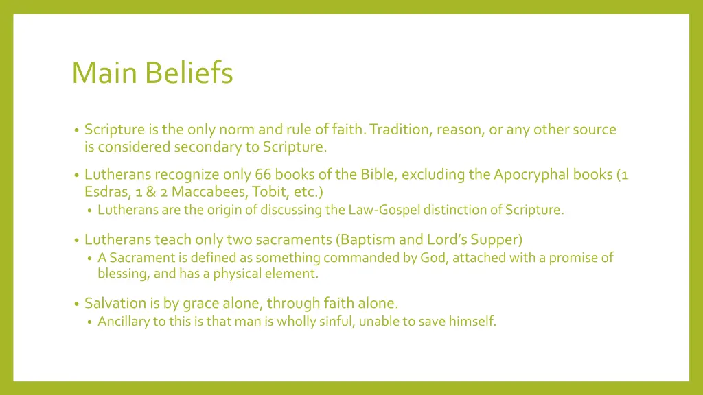 main beliefs