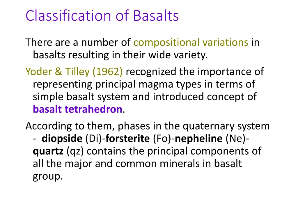classification of basalts