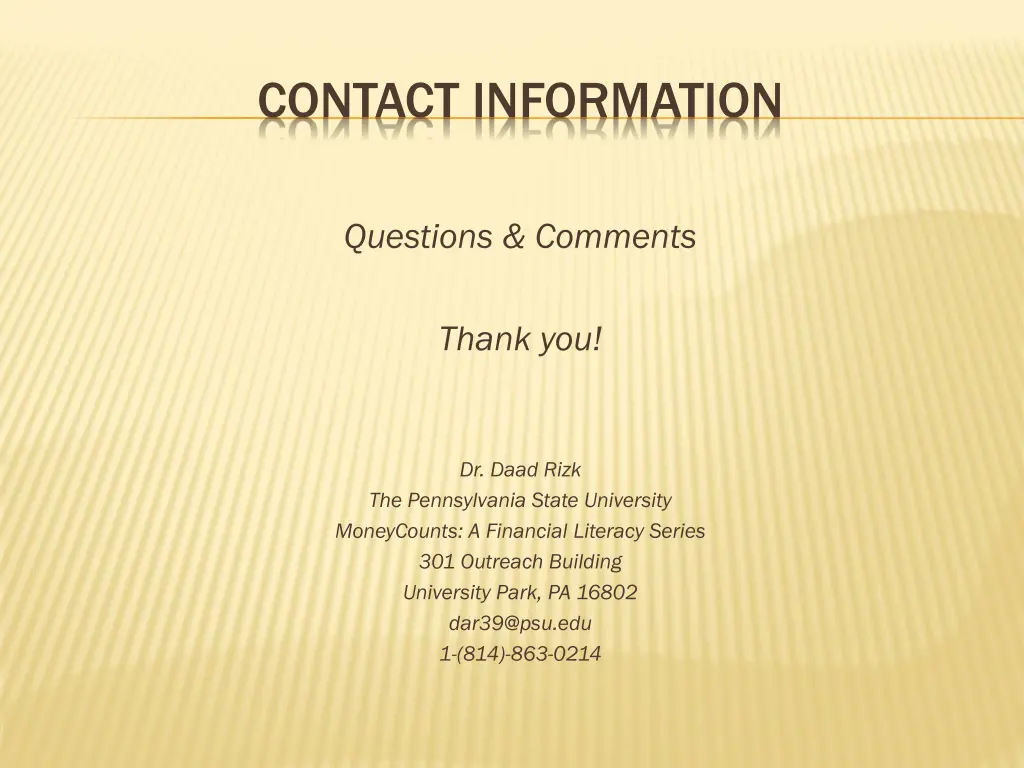 contact information