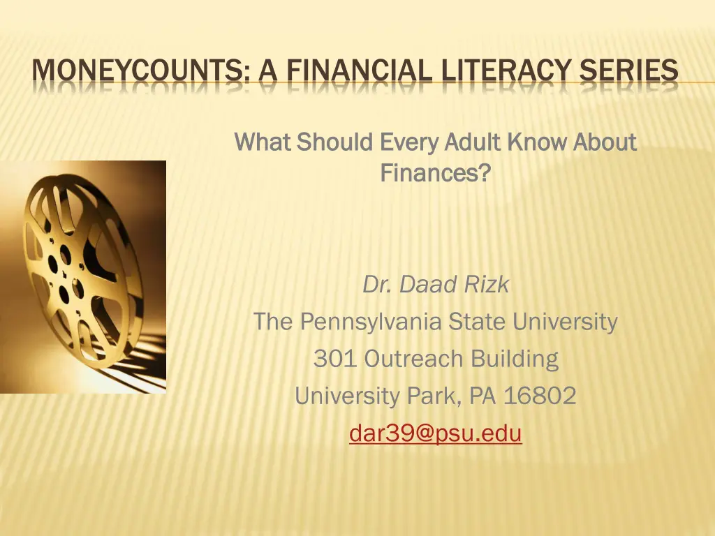 moneycounts a financial literacy series 1