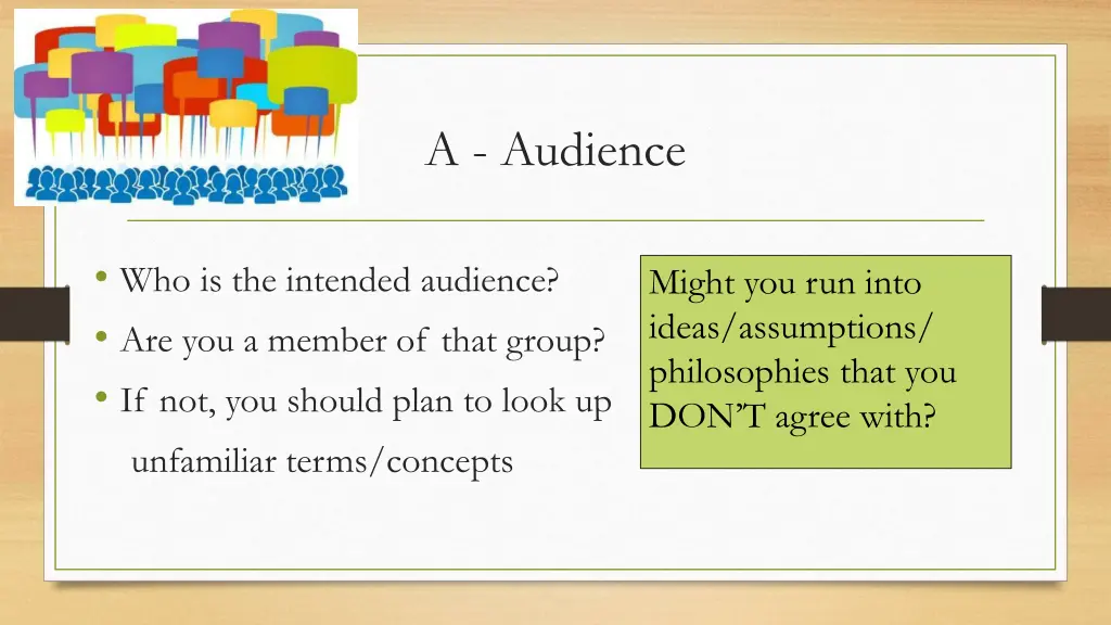 a audience