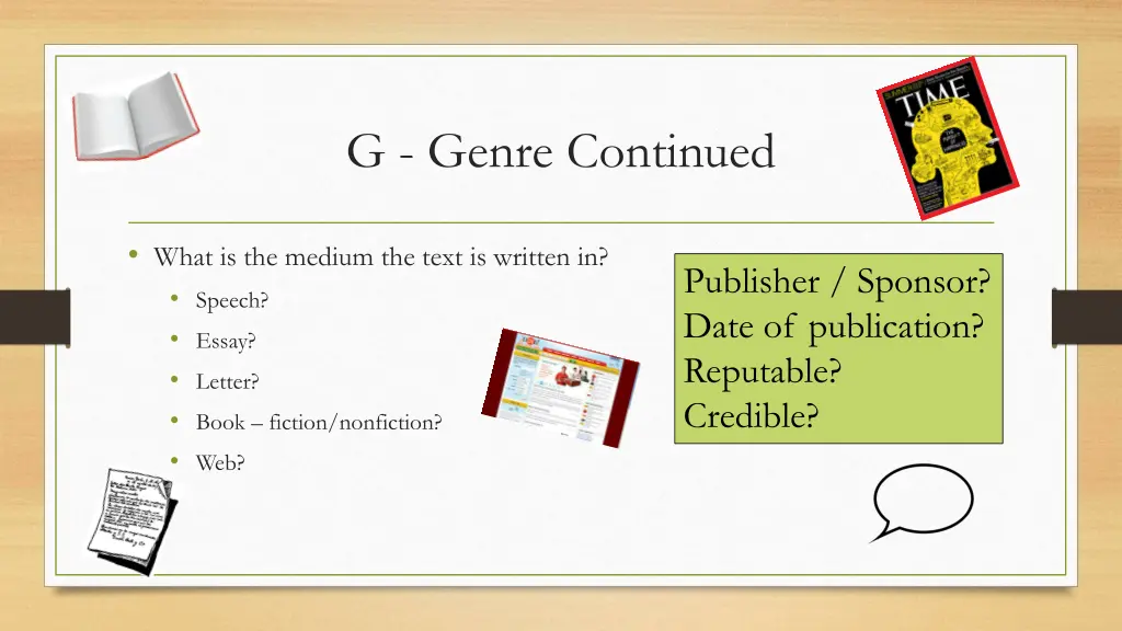 g genre continued
