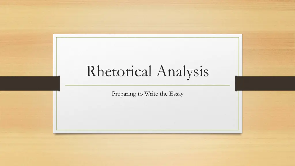 rhetorical analysis
