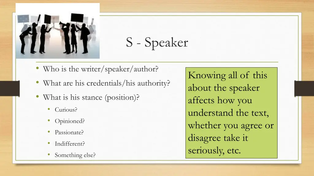 s speaker