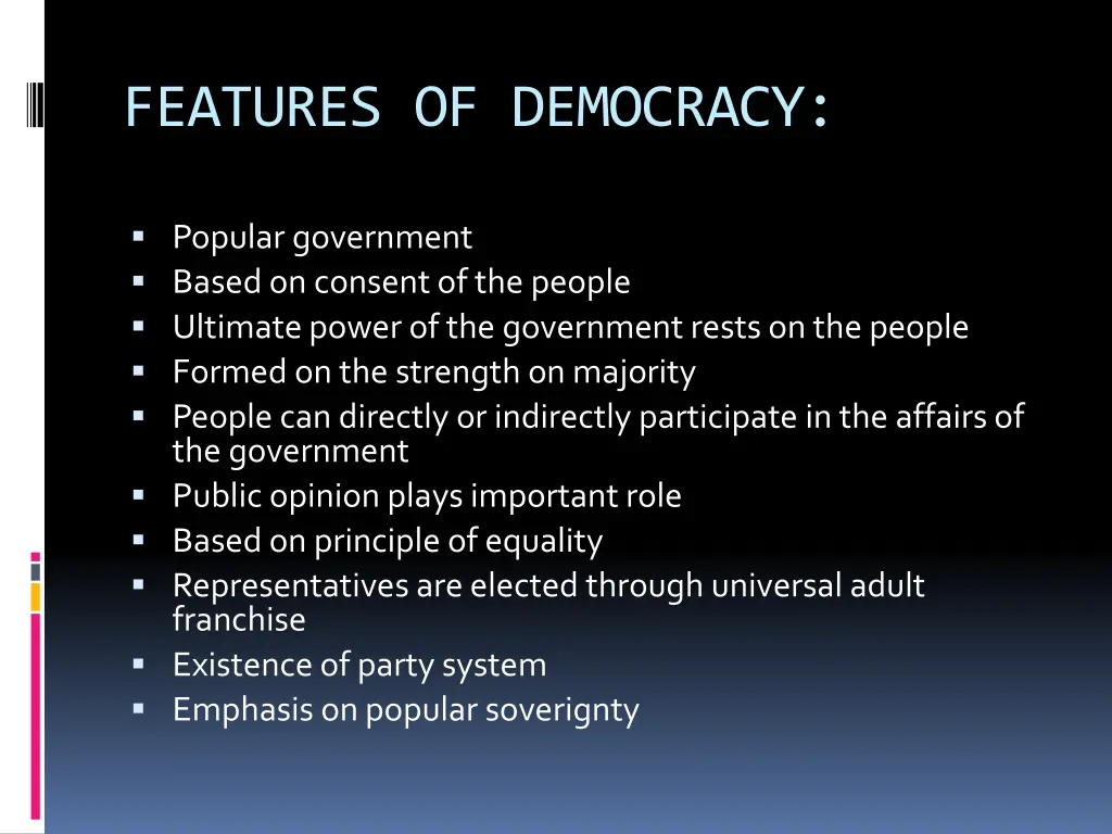 features of democracy