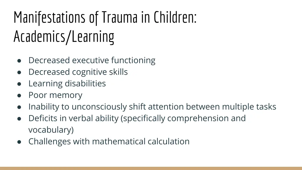 manifestations of trauma in children academics