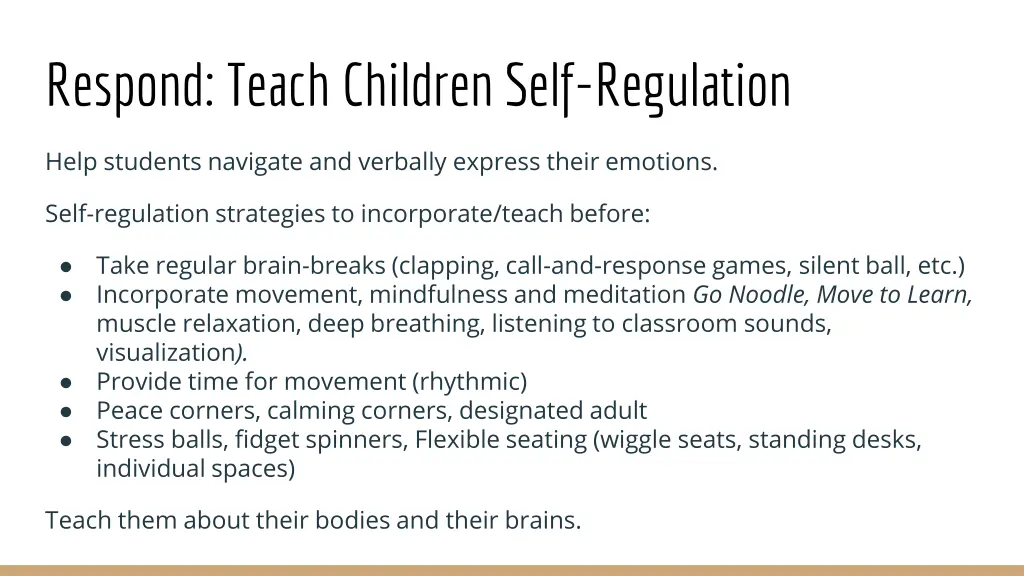 respond teach children self regulation