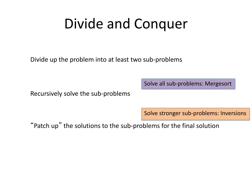 divide and conquer