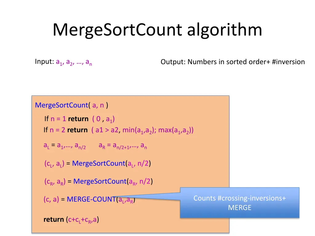 mergesortcount algorithm