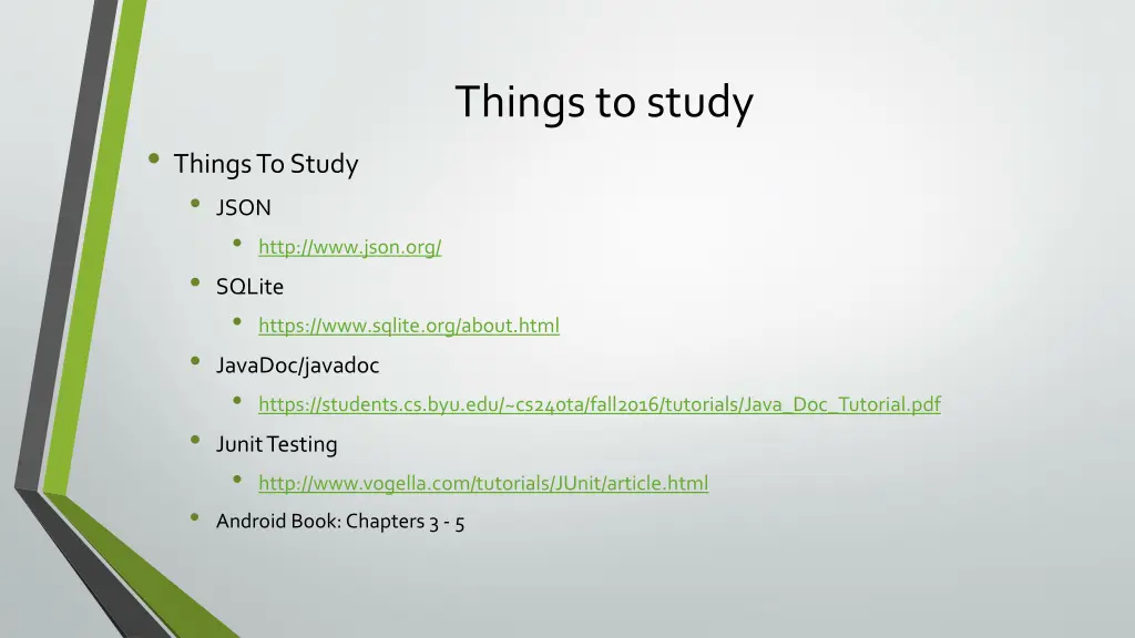 things to study