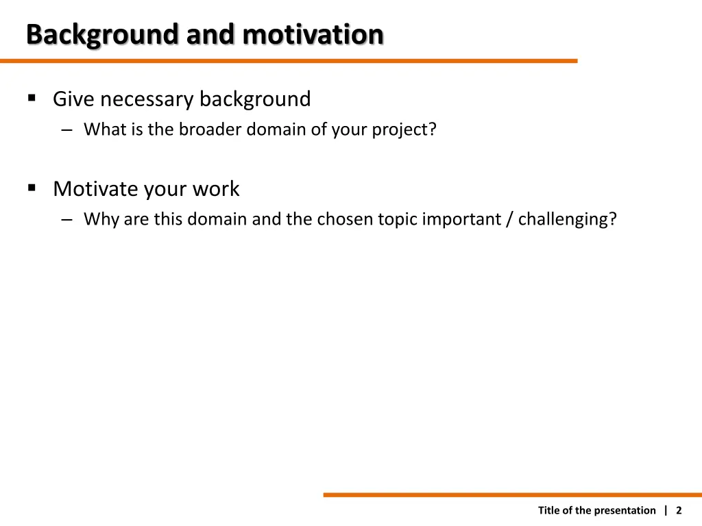 background and motivation