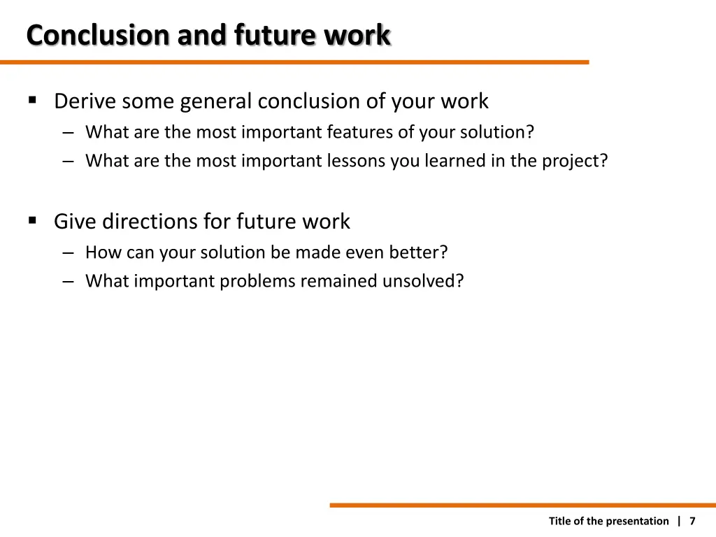 conclusion and future work