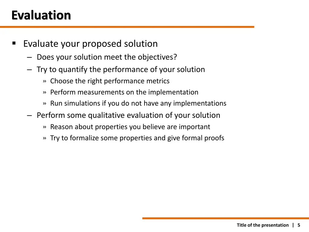evaluation